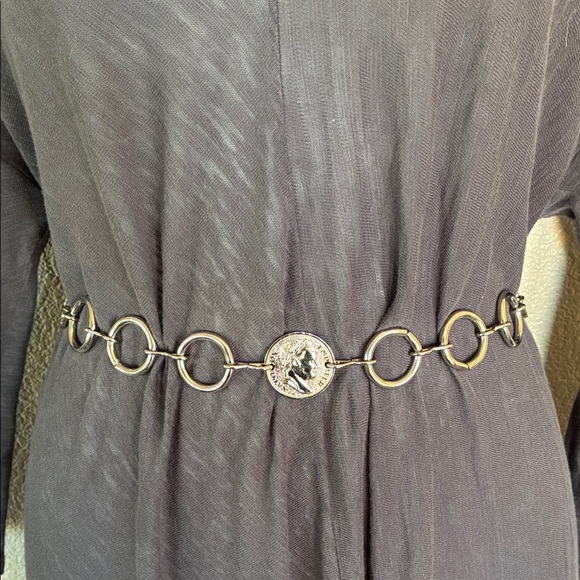 silver CONCHO BELT, coins with a woman\'s head in profile. VTG OSFM main image 7